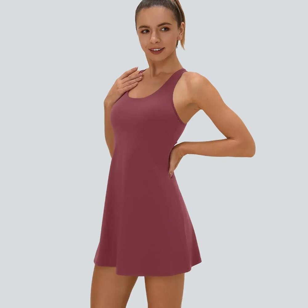 HALARA Mauve Racerback Mini Dress